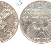 5 DM Germanisches Museum 1952 D - Silber Gedenkmünze - Jäger 388