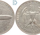 Weimar 5 Mark 1930 A | Graf Zeppelin Weltflug | J.342, Silber