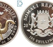 Somalia 100 Schilling 2018 | Elefant | 1 Unze Silber vergoldet - gildet