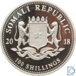 Somalia 100 Schilling 2018 | Elefant | 1 Unze Silber vergoldet - gildet