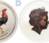 Australien - 1 Oz Silber Lunar II 2017 Year of the rooster - Farbveredelt