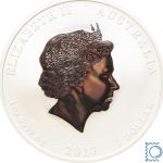 Australien - 1 Oz Silber Lunar II 2017 Year of the rooster - Farbveredelt