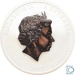 Australien - 2 Oz Silber Lunar II 2017 Year of the rooster - Farbveredelt