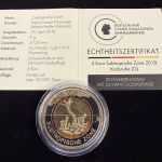 5 EURO 2018 G - Subtropische Zone - Schwarzrhodium & Goldauflage - Zertifikat!