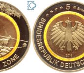 5 EURO 2018 G - Subtropische Zone - Schwarzrhodium & Goldauflage - Zertifikat!