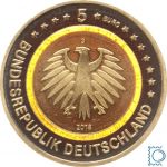 5 EURO 2018 G - Subtropische Zone - Schwarzrhodium & Goldauflage - Zertifikat!
