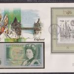 Sammlung BANKNOTEN-Briefe 21 Stück im Album + Schuber (Sammler-Qualität)