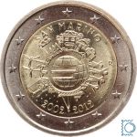 San Marino 2 Euro 2012 - 10 Jahre Euro Bargeld - stempelglanz