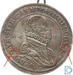 RDR Habsburg, Tirol 1 Taler 1618, Erzherzog Maximilian III. - Gegenstempel!