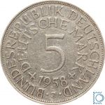 5 Deutsche Mark 1958 J - Silberadler 1951-1974 - Jaeger 387