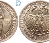 Weimar 3 Mark 1928 A, 900 Jahre Naumburg an der Saale, J.333, Silber