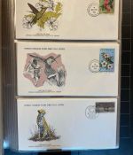 MOTIV TIER WWF Sammlung mit über 140 FDC Ersttagsbriefe im Binder