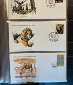 MOTIV TIER WWF Sammlung mit über 140 FDC Ersttagsbriefe im Binder