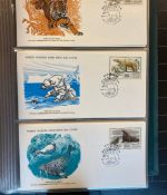 MOTIV TIER WWF Sammlung mit über 140 FDC Ersttagsbriefe im Binder