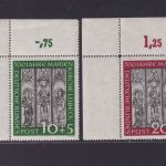 Bund, Michel Nr. 139-140 Eckrand Ecke 1 postfrisch - Marienkirche Lübeck