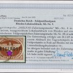 Feldpost Inselpost Rhodos MiNr 9 gestempelt, Fotoattest Petry BPP