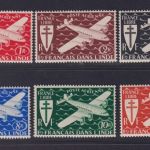 Französisch-Indien 1944 MiNr. 233-238 postfrisch - Flugpostmarke RF