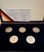 BRD 5 Mark die ersten fünf Germanisches Museum bis Fichte 1952,55,57,64 ss-vz