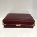 Münzkassette weinrot LEER für 5 Tableaus und Schlüssel / neuwertig