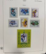 Olympische Spiele 1980 - postfrische Motivsammlung - in zwei KABE Klemmbindern