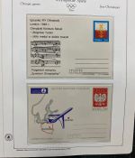 Olympische Spiele 1980 - postfrische Motivsammlung - in zwei KABE Klemmbindern