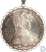 Maria Theresia Taler 1780 mit Fassung und Anhänger für Halskette