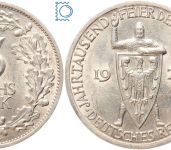 Weimar, 3 Reichsmark 1925 A | Jahrtausendfeier der Rheinlande | Jg. 321, Silber