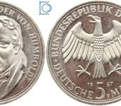 5 DM Gebrüder Humboldt 1967 F - PP Polierte Platte