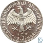 5 DM Gebrüder Humboldt 1967 F - PP Polierte Platte