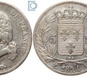 Frankreich 5 Francs 1824 A Paris - Louis XVIII 1814-1824