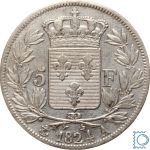 Frankreich 5 Francs 1824 A Paris - Louis XVIII 1814-1824