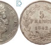 Frankreich 5 Francs 1842 W Lille - Charles X 1827-1830