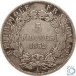 Frankreich 5 Francs 1852 A Paris - Louis-Napoléon Bonaparte