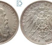 BAYERN, 3 Mark, Prinzregent Luitpold, 1911 D, J.49