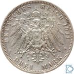 BAYERN, 3 Mark, Prinzregent Luitpold, 1911 D, J.49