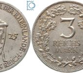 Weimar, 3 Reichsmark 1925 A | Jahrtausendfeier der Rheinlande | Jg. 321, Silber