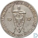 Weimar, 3 Reichsmark 1925 A | Jahrtausendfeier der Rheinlande | Jg. 321, Silber