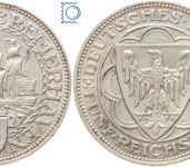Weimar 5 Mark 1927 A, Bremerhaven, J.326, Silber