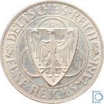 Weimar 5 Mark 1930 G, Rheinlandräumung, J.346, Silber, Patina!