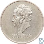 Weimar 5 Mark 1932 A, Johann Wolfgang von Goethe 100. Todestag, J.351, Silber