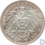LÜBECK, 3 Mark 1912 A, Jg. 82, Silber