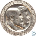 WÜRTTEMBERG, 3 Mark 1911 F, König Wilhelm II. & Charlotte, J.177