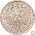 Weimar 3 Mark 1928 A, 900 Jahre Naumburg an der Saale, J.333, Silber