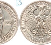 Weimar 3 Mark 1928 A, 900 Jahre Naumburg an der Saale, J.333, Silber