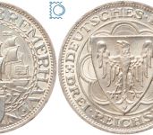Weimar 3 Mark 1927 A, Bremerhaven, J.325, Silber