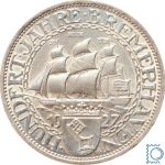 Weimar 3 Mark 1927 A, Bremerhaven, J.325, Silber