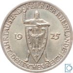 Weimar, 3 Reichsmark 1925 A | Jahrtausendfeier der Rheinlande | Jg. 321, Silber