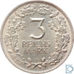 Weimar, 3 Reichsmark 1925 A | Jahrtausendfeier der Rheinlande | Jg. 321, Silber
