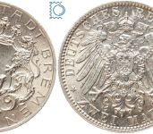 Hansestadt Bremen, 2 Mark 1904 J, Kursmünze, J.59, Silber