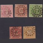 Bayern 1850 - MiNr. 3-7 gestempelt in Prachterhaltung